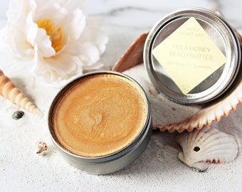 Gold Body Shimmer · Glow Highlight Scented Body Butter - Coconut Vanilla · Natural + Vegan + Cruelty Free