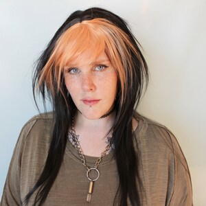 Scene Wig, Straight Wig, Scene Emo wig, Black Scene Wig, Emo Hair Wig -- Honey Fox