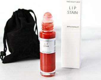 Lip Stain, natural lip stain, lip oil with plant powders and jojoba oil, natural makeup, vegan makeup