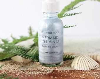 Mermaid Shimmer Drops, light body shimmer, natural + vegan - TRAVEL SIZE