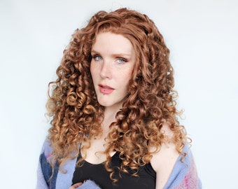 Curly Lace Front Wig · Reddish Brown Strawberry Blonde Spiral Unit