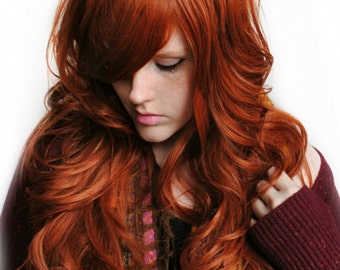 Auburn wig | Red wig, curly red wig, scene wig | Auburn Red Hair | Natural Boho Indie Hair | Autumn Darling