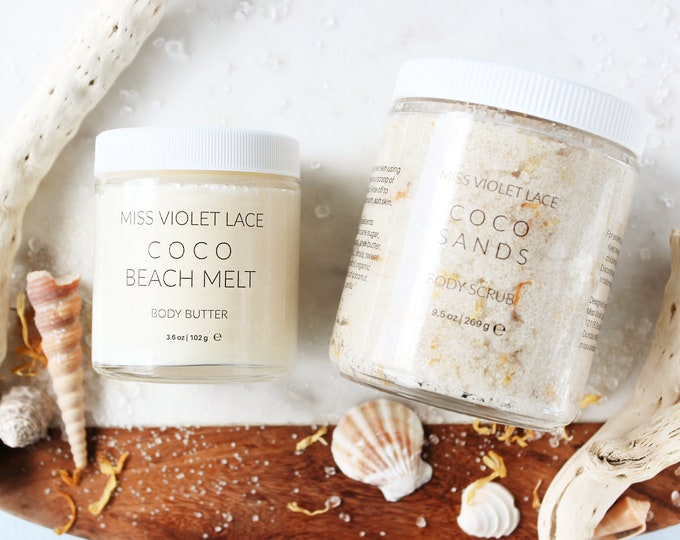 Coconut Spa Set, Coconut, Coconut Gift Set, Coconut Bath Set, Bridal Shower Gift, Bath Bomb Gift