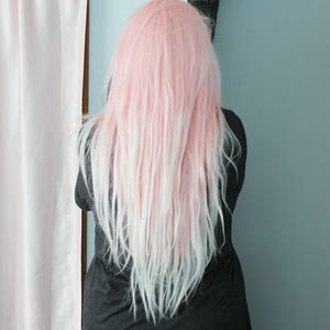 Lace Front Pink wig | Pastel wig, Ombre wig, Scene wig | Rave Raver wig, UV wig, Blacklight wig | Cotton Candy Cloud