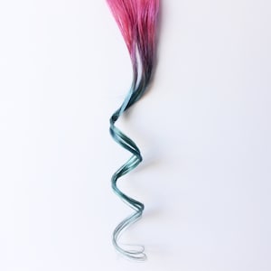 Pink Blue Extension, human hair extension, festival hair, clip in extension -- Neon Palm