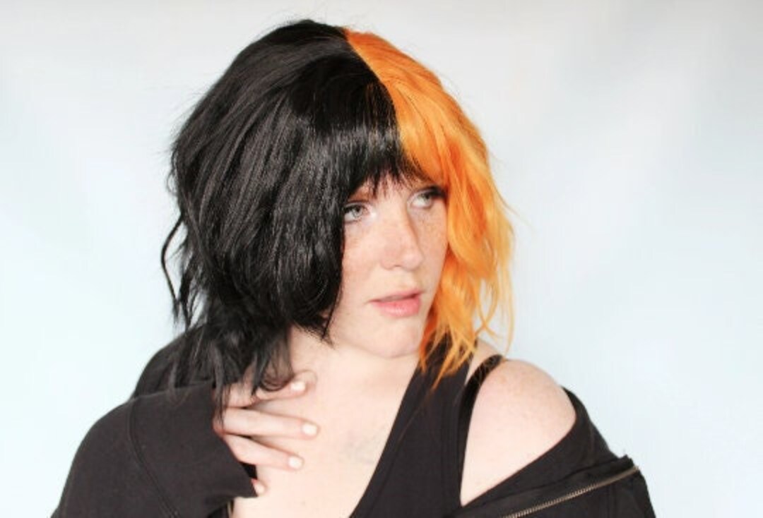 Black And Orange Wig