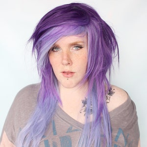 Purple Scene Wig, Scene Emo wig, Straight purple wig, long purple wig Moon Crystal image 5