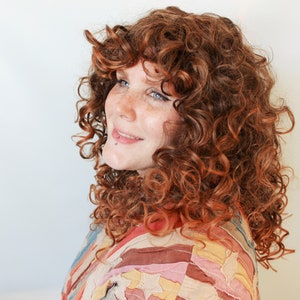 Curly red wig, reddish brown wig Summer Sunshine image 3