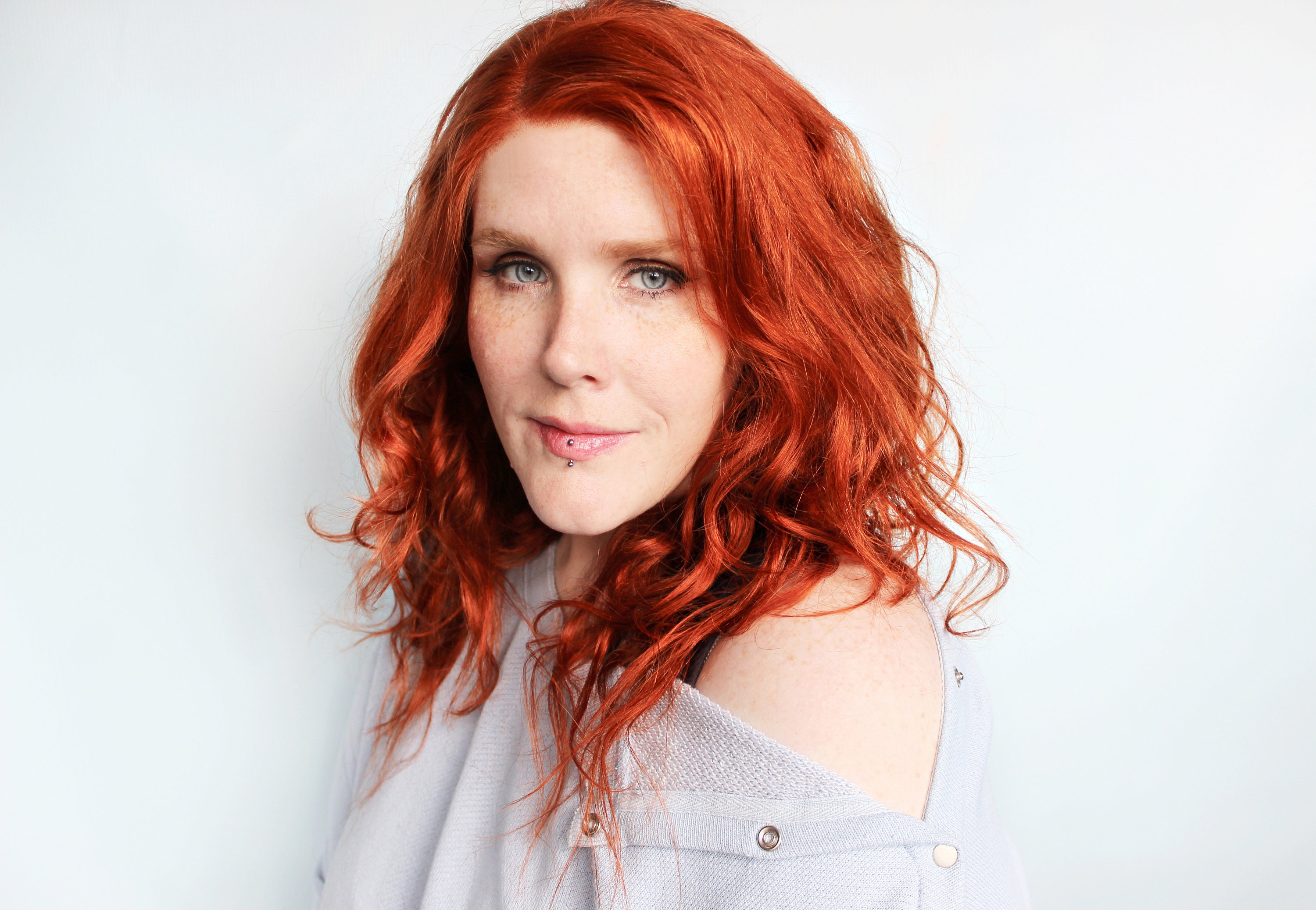 Auburn Human Hair Wig, 24" Lace Front Copper Ginger Brazilian 13 X 4 Wig Flame & Flutter
