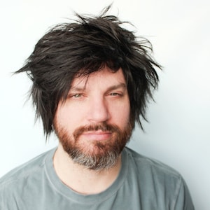 Short black wig, men&#39;s wig, emo wig for men -- Coal