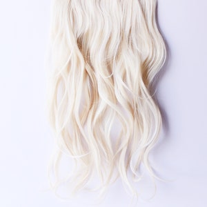 Blonde clip in hair extension, wide clip in extension, synthetic hair extension