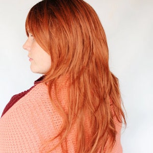 Long red wig, reddish wig, wavy red wig, ginger wig, redhead wig, heat styleable wig -- Spiced Sass