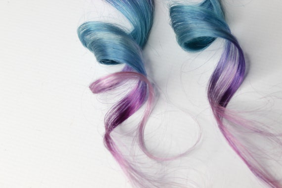 Pink Blue Clip in Extension, Human Hair Extension -- Summer  display picture 1
