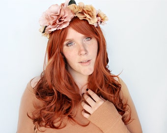 Auburn red wig, long red wig, redhead wig, ginger wig, curly wig, wavy red wig -- Ginger Honey