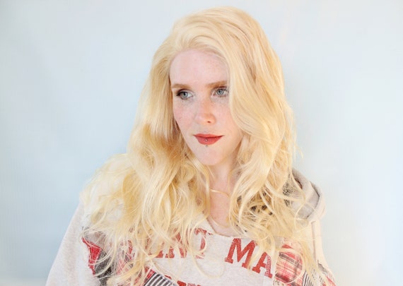 Blonde Human Hair Wig Unit ASPECIALUNIT-Malaysian Hair Blonde Straight Lace Front Wig  main image 4