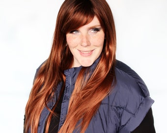 Straight red wig, auburn red wig, long red wig, brownish red wig -- Penny