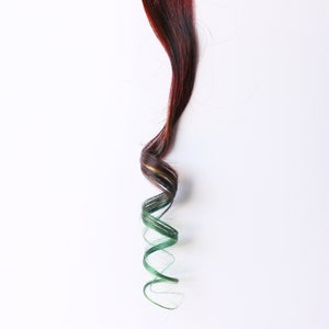 Red Green Clip In Extension, Human hair extension, Scene emo hair, clip in extension -- Canyon Roads