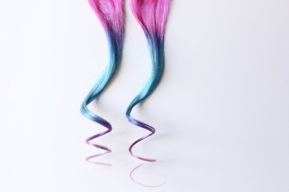 12 inch Purple Yellow Color Melt Remy Clip in Human Hair Extensions Amazon.com : 12 main image 3