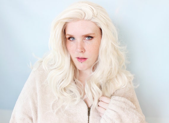 White Blonde Wig, Lace Front Wig, Blonde Lace Front Wig  display picture 2