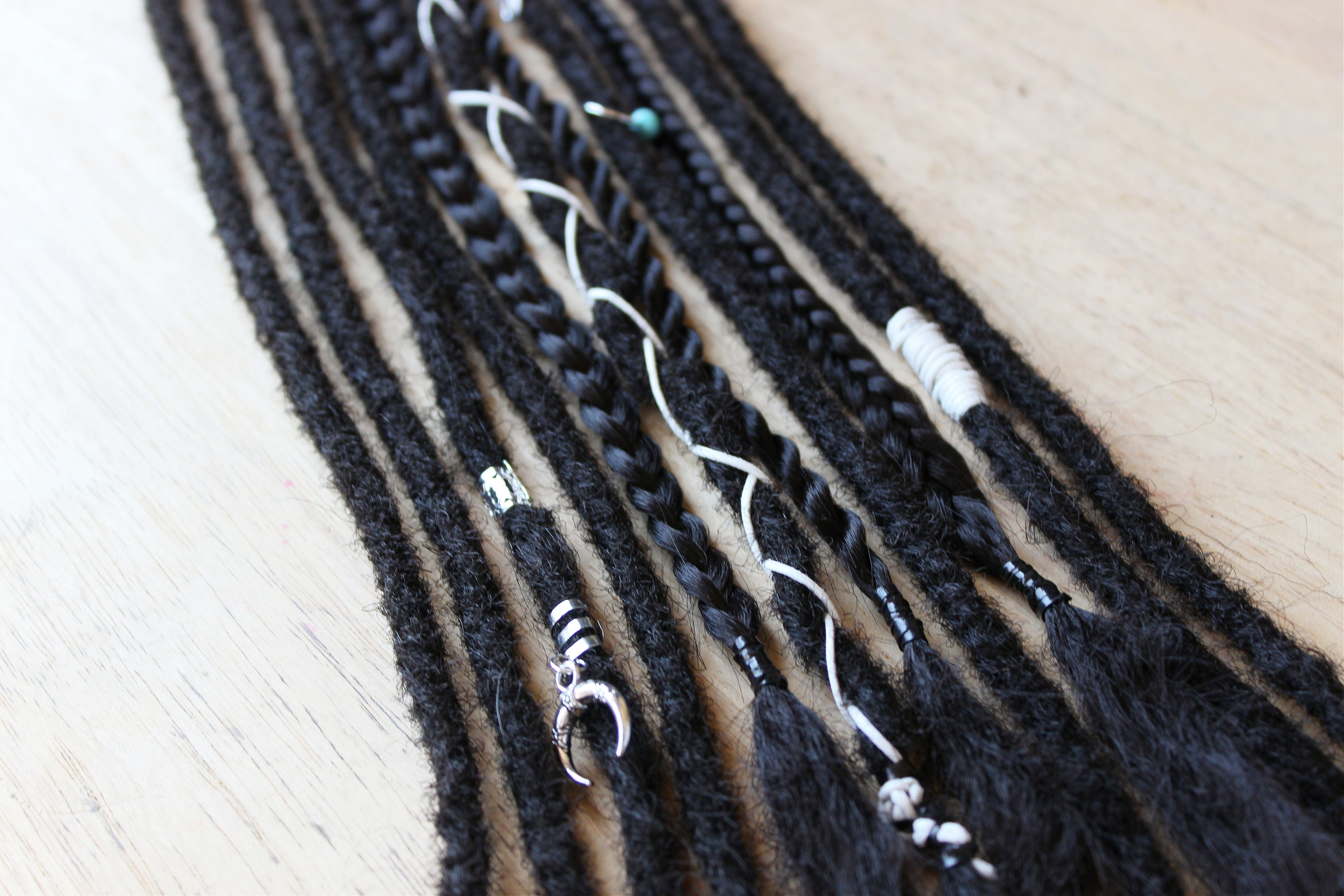 Black Dreadlocks, SE Single Ended Loop or Clip in Synthetic  display picture 1