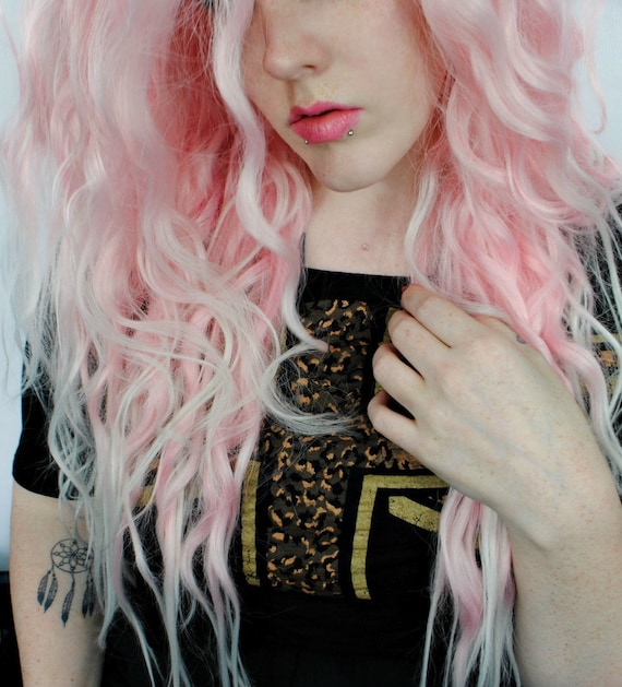 Lace Front Pink Wig Pastel Wig Ombre Wig Scene Wig Rave Raver Wig UV Wig Blacklight Wig Cotton Candy Dream Etsy UK