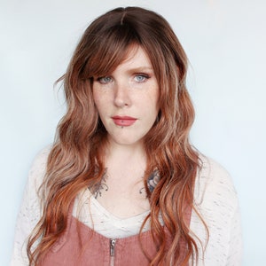 Long Reddish Brown Wig · Wavy Ginger Auburn Unit with Bangs