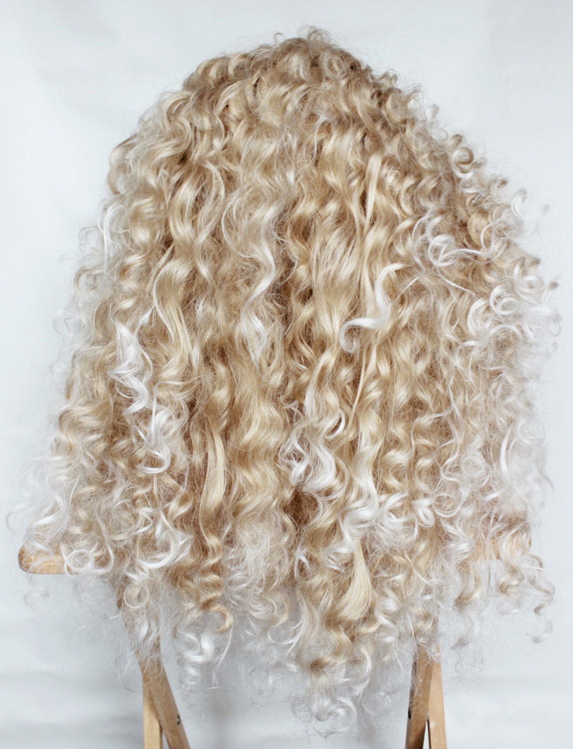 Rooted BLONDE spiral LACE-FRONT CURL WIG Zlike Spiral Loose Curls Wigs Honey Blonde With Dark Roots  main image 2