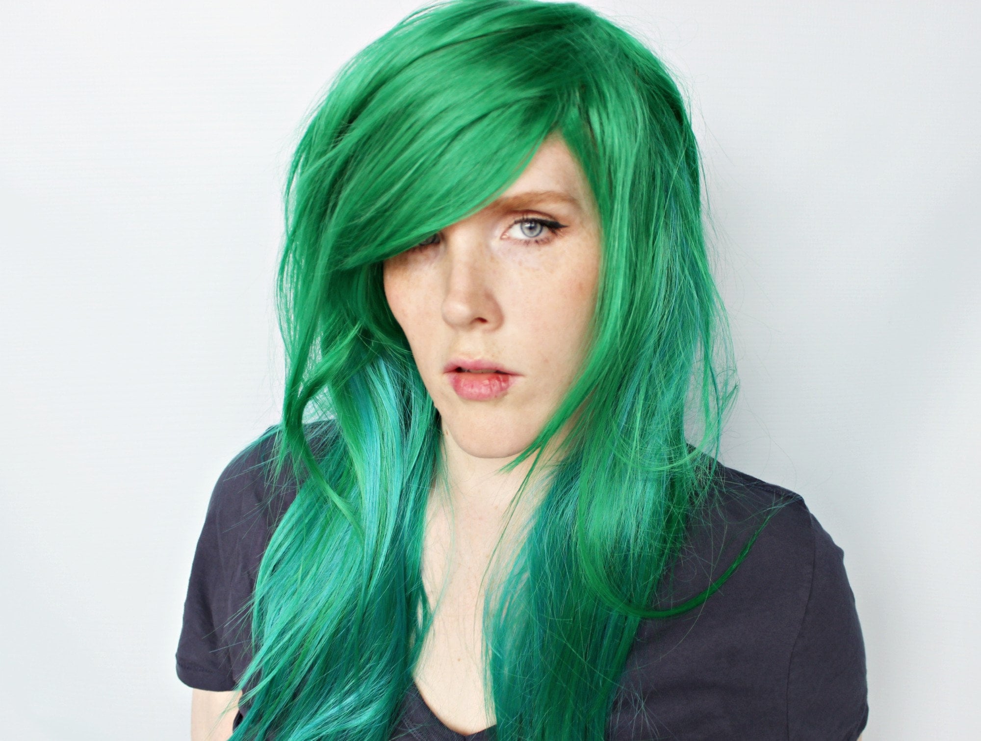 Green Scene Wig Scene Emo Wig Long Straight Green Wig - Etsy Sweden