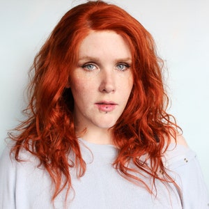Auburn human hair wig, 24&quot; wig, lace front human hair wig, copper ginger wig, Brazilian hair 13 x 4 wig -- Flame and Flutter