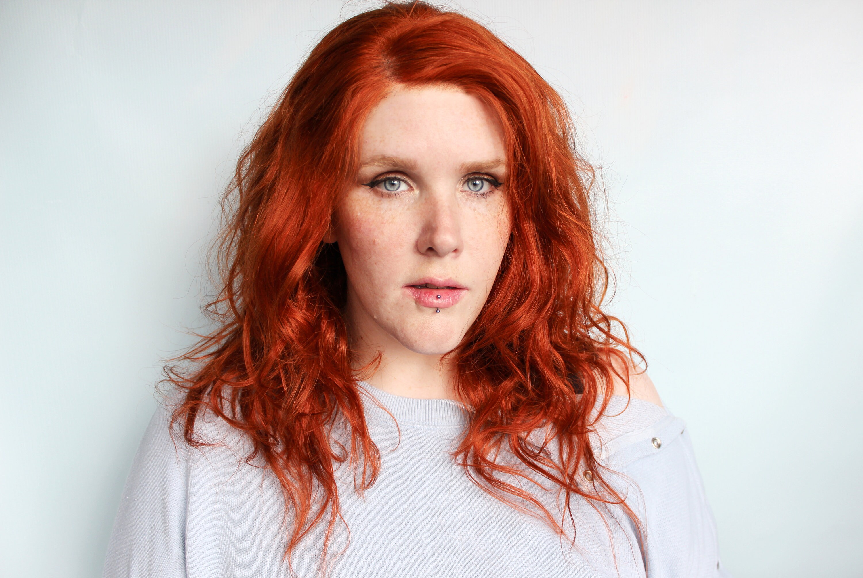 Auburn Human Hair Wig, 24" Lace Front Copper Ginger Brazilian 13 X 4 Wig Flame & Flutter