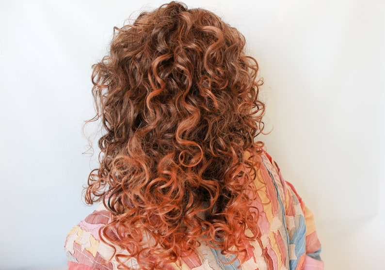 Curly red wig, reddish brown wig Summer Sunshine image 5