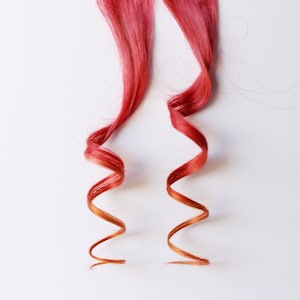 Red orange Hair Extension, Human hair extension, clip in extension -- Cherry Crush