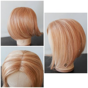 Blonde Human Hair Topper warm blonde topper for hair loss Clip on hair
