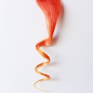 Orange Hair Extension, Human hair extension, clip in extension --Flickering Flame