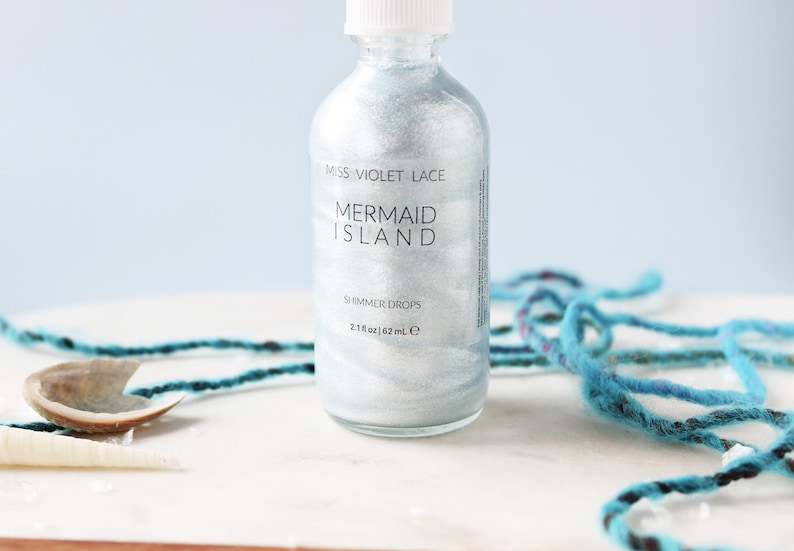 Mermaid Shimmer Drops, light body shimmer, natural vegan image 2