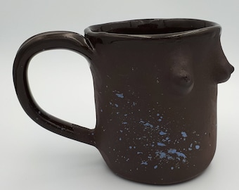 Goddess Mug Speckled Handmade Black Clay