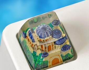Handmade Resin Taj Mahal Artisan Keycap, Royal Palace Mechanical Keyboard Accent