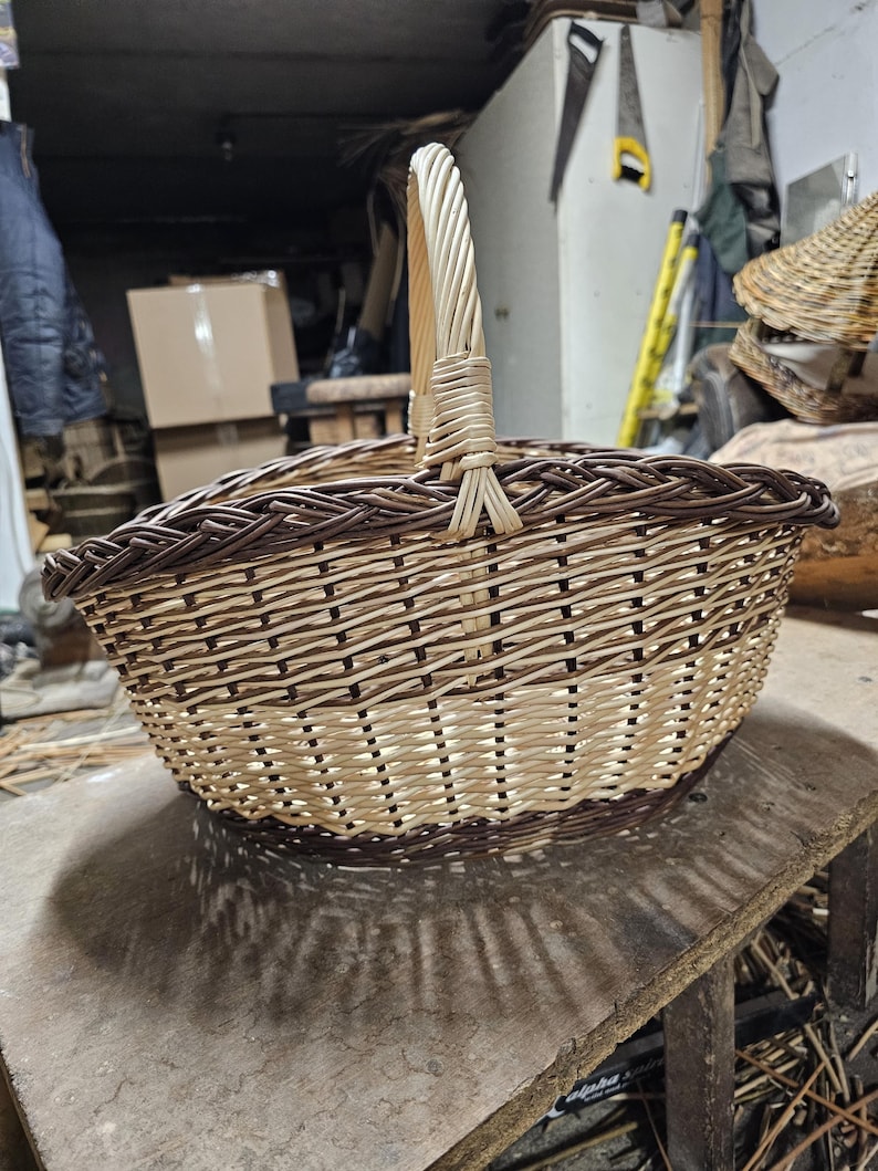 Large Wicker Basket with Sturdy Handle – Handmade Decorative Storage & Home #3