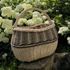 Rustic Decorative Wicker Basket – Small Handwoven Farmhouse Storage – Cottagecore Natural Home Decor