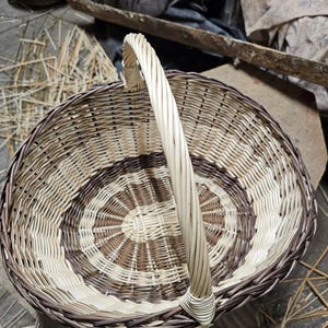 Large Wicker Basket with Sturdy Handle – Handmade Decorative Storage & Home image 14