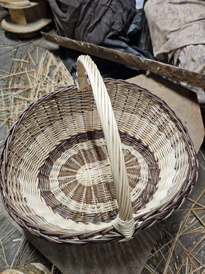 Large Wicker Basket with Sturdy Handle – Handmade Decorative Storage & Home image 14