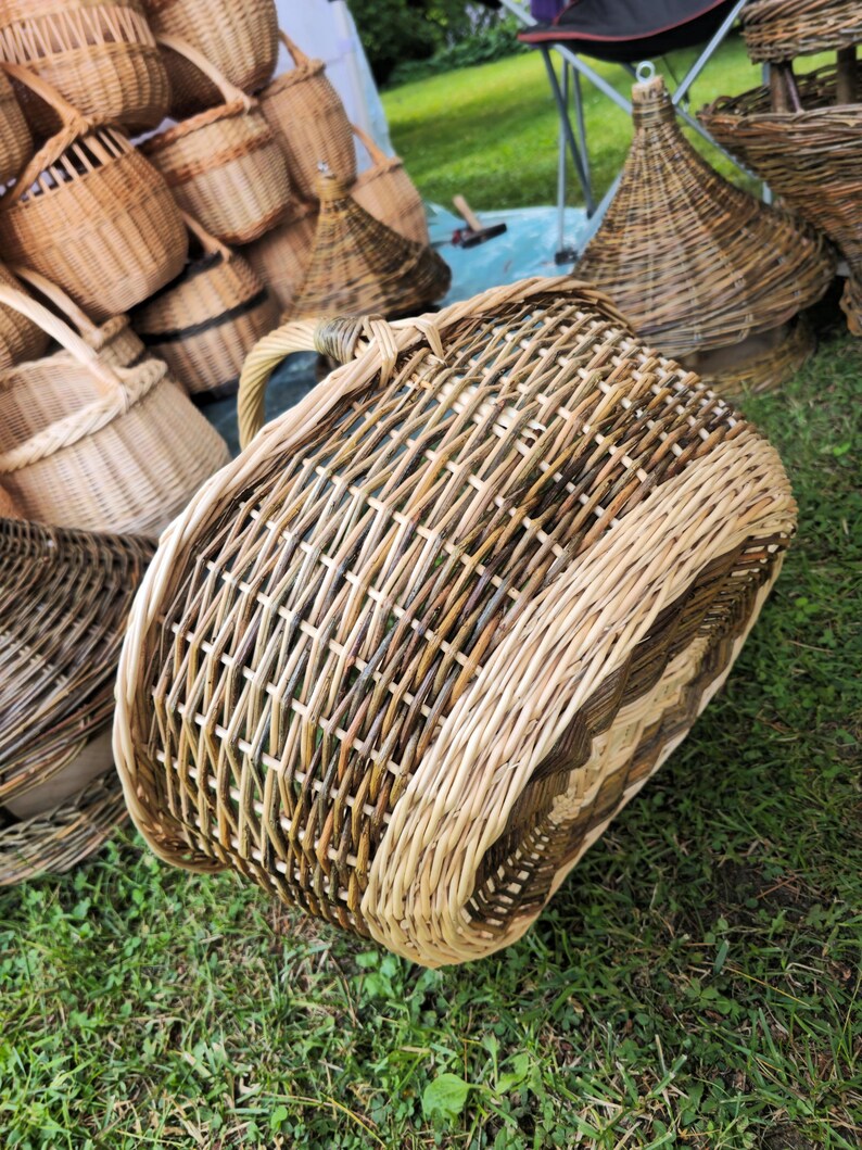 Large Wicker Basket with Sturdy Handle – Handmade Decorative Storage & Home image 7