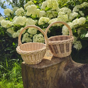 Small Rustic Decorative Wicker Basket – Mini Handwoven Farmhouse Storage – Cottagecore Natural Decor