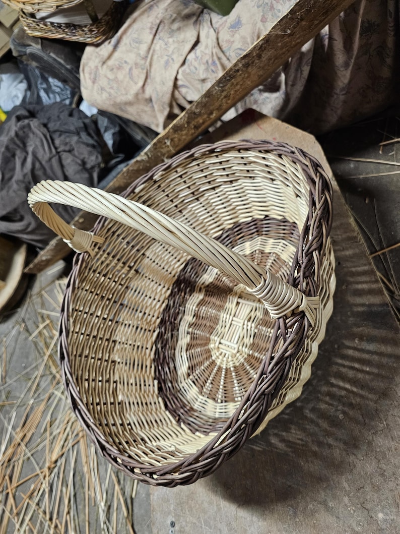 Large Wicker Basket with Sturdy Handle – Handmade Decorative Storage & Home image 13