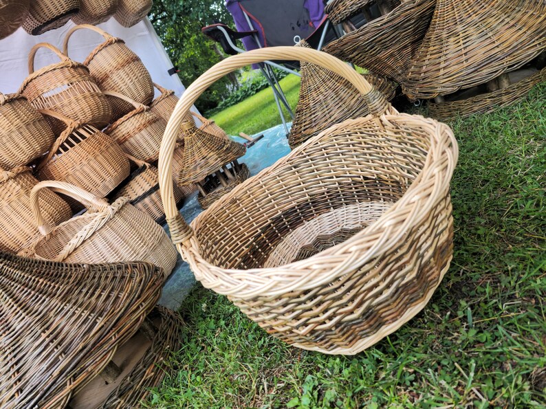 Large Wicker Basket with Sturdy Handle – Handmade Decorative Storage & Home image 8