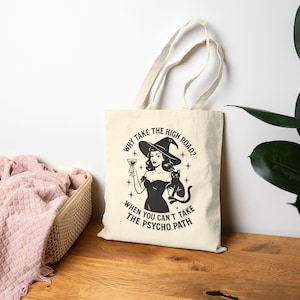 Halloween Tote Bag, Funny Bag for Witch Lover, Cute Canvas Shopping Bag, Witch Tote Bag, Cute Spooky Tote Bag, Funny Tote Bag