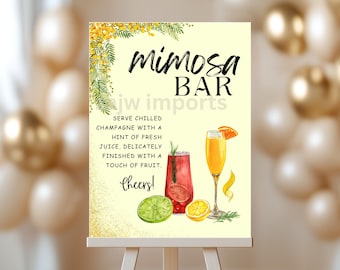 Wedding Bar Sign Printable, Mimosa Bar Menu, Bridal Shower Signature Bar Sign, Brunch Drink Station Decor, Digital Download, Modern Cocktail