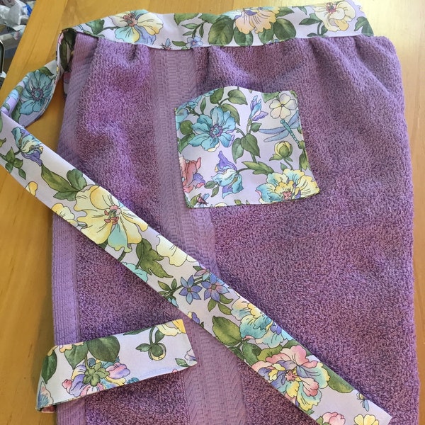 Terrycloth apron with a pocket. Favorite apron, longer waist band, Towel apron, Kitchen apron, apron with towel, Mother"s Day gift.