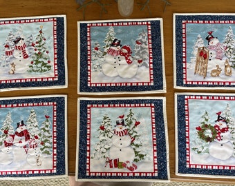 Snowman Christmas Placemats: Holiday Kitchen Linens