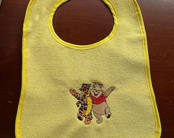 4 different Embroidered Winnie the Pooh Tigger Baby Bib, Baby Shower Gift,